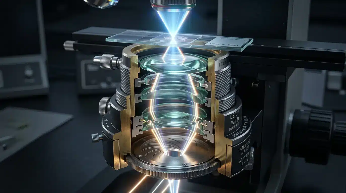 Système optique Leica illuminé par laser de précision