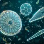 Diatomées et organismes microscopiques luminescents dans l'eau
