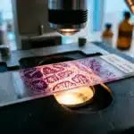 Lame histologique colorée observée sous microscope en laboratoire